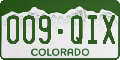CO license plate 009QIX