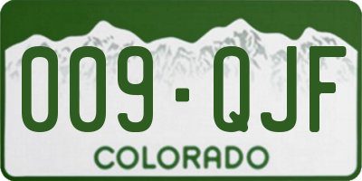 CO license plate 009QJF