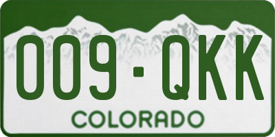 CO license plate 009QKK