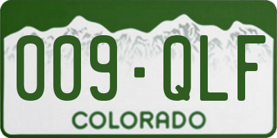 CO license plate 009QLF