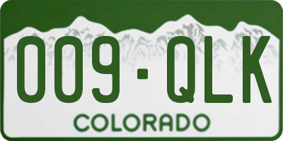 CO license plate 009QLK