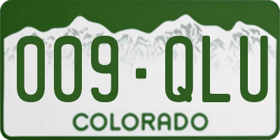 CO license plate 009QLU