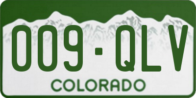 CO license plate 009QLV