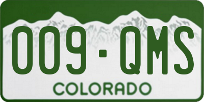 CO license plate 009QMS