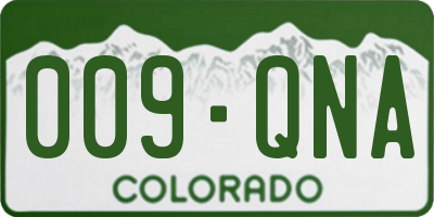 CO license plate 009QNA