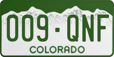 CO license plate 009QNF