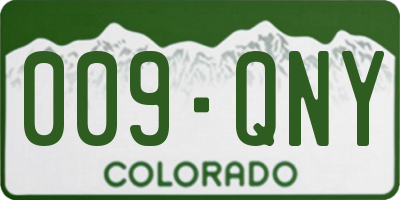 CO license plate 009QNY