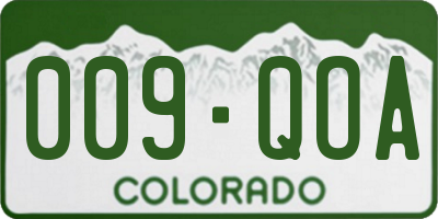 CO license plate 009QOA