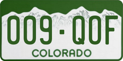 CO license plate 009QOF