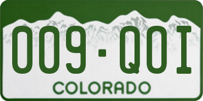 CO license plate 009QOI