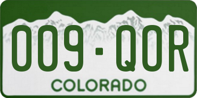 CO license plate 009QOR