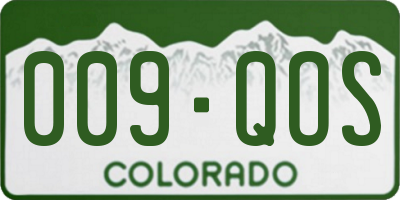 CO license plate 009QOS