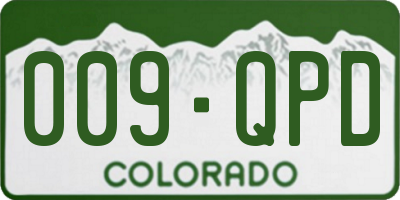 CO license plate 009QPD
