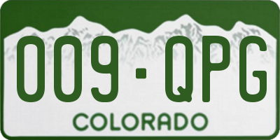 CO license plate 009QPG