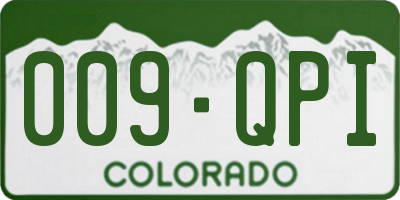 CO license plate 009QPI