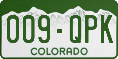 CO license plate 009QPK