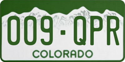CO license plate 009QPR