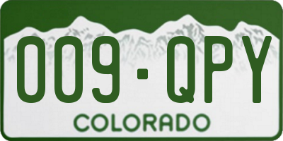 CO license plate 009QPY