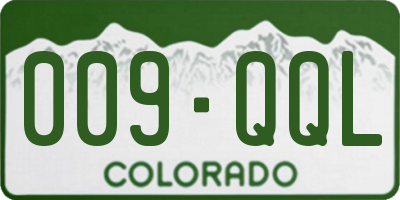 CO license plate 009QQL