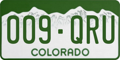 CO license plate 009QRU