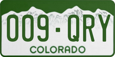 CO license plate 009QRY