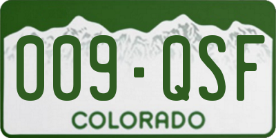 CO license plate 009QSF
