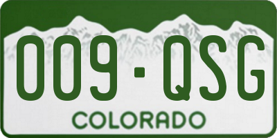 CO license plate 009QSG