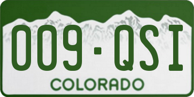 CO license plate 009QSI