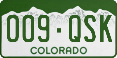 CO license plate 009QSK