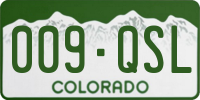 CO license plate 009QSL