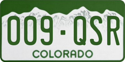 CO license plate 009QSR