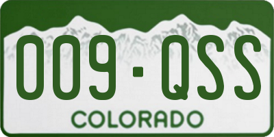 CO license plate 009QSS