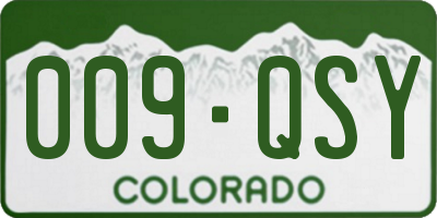 CO license plate 009QSY