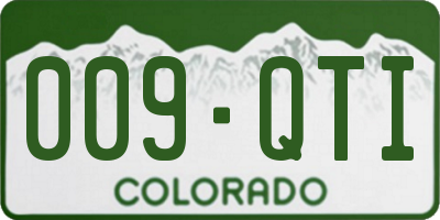CO license plate 009QTI