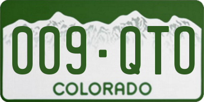 CO license plate 009QTO