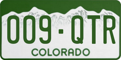 CO license plate 009QTR