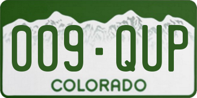 CO license plate 009QUP