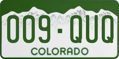 CO license plate 009QUQ