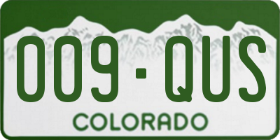 CO license plate 009QUS