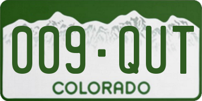 CO license plate 009QUT