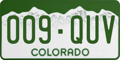 CO license plate 009QUV