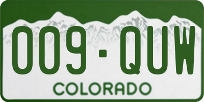 CO license plate 009QUW