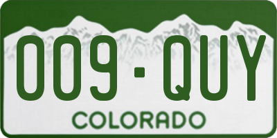 CO license plate 009QUY