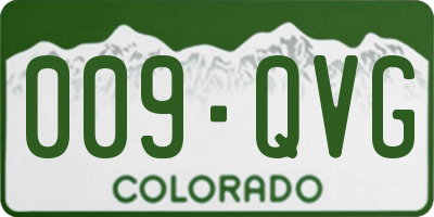 CO license plate 009QVG