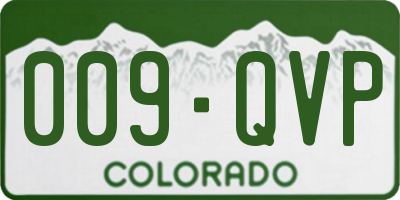 CO license plate 009QVP
