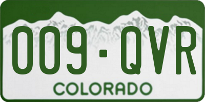 CO license plate 009QVR