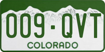 CO license plate 009QVT
