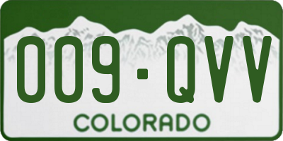CO license plate 009QVV