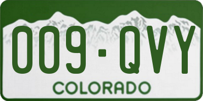 CO license plate 009QVY