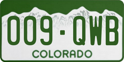 CO license plate 009QWB